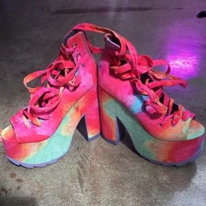 YRU lace up ballet platorms